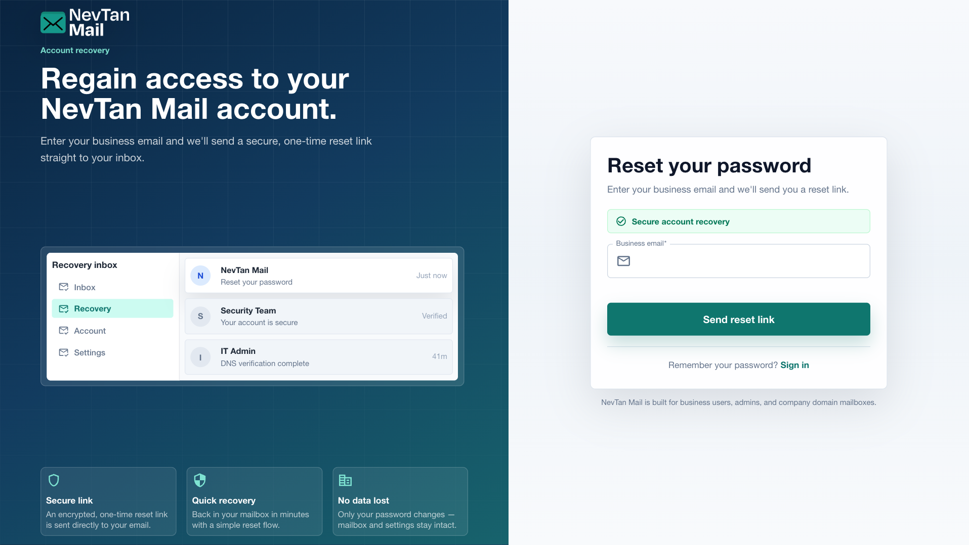 Forgot-password page